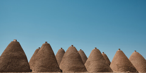 Traditional mud brick or adobe made beehive houses. Harran, major ancient city in Upper...