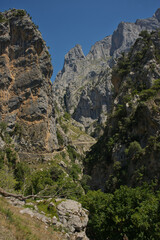 Senda del Cares, from Cain to Poncebos, in Picos de Europa, Cantabria, Spain.