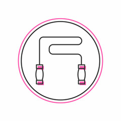 Filled outline Jump rope icon isolated on white background. Skipping rope. Sport equipment. Vector