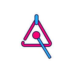 Filled outline Triangle musical instrument icon isolated on white background. Vector
