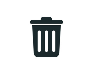 Monochromatic trash can icon vector. Concept of delete and remove.
