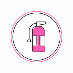 Filled outline Fire extinguisher icon isolated on white background. Vector