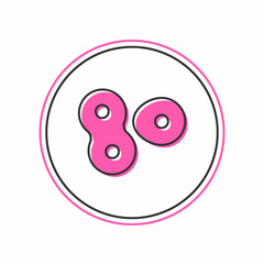 Filled outline Cell division process icon isolated on white background. Vector