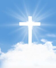 Saint savior rise high devote spirit love life. Shiny risen cross