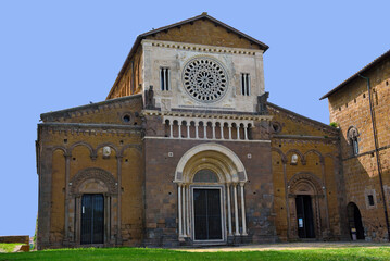 Fototapeta na wymiar the church of san pietro 11th century in romanesque style tuscania italy