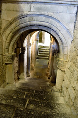 interior of the church of san pietro 11th century in romanesque style Tuscania Italy