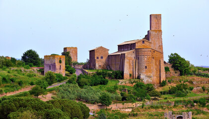 the church of san pietro 11th century in romanesque style tuscania italy