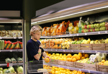 buying fruits at the market