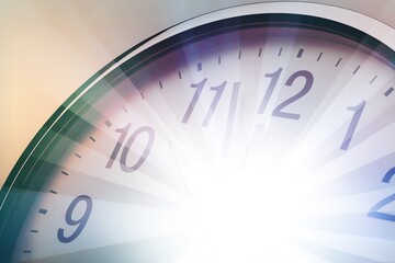 Obraz na płótnie Canvas Time clock moving quick fast speed for express business hour urgent working hours concept.