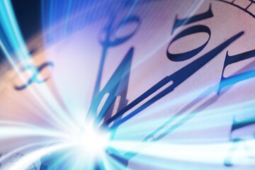 Time clock moving quick fast speed for express business hour urgent working hours concept.