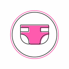 Filled outline Baby absorbent diaper icon isolated on white background. Vector