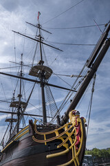 Replica of the Dutch East India Company ship 'the Amsterdam' moored next to Amsterdam National...