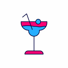 Filled outline Cocktail and alcohol drink icon isolated on white background. Vector