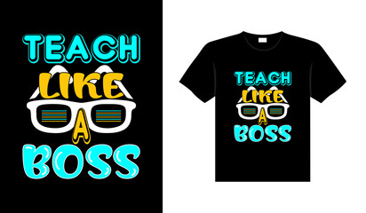 Teacher vintage colorful lettering typography T-shirt design