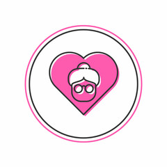 Filled outline Grandmother icon isolated on white background. Vector