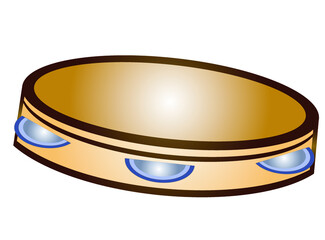 Pandeiro musical instrumental. This is a type of hand drum used in the sport called capoeira. Vector illustration isolated on white background.