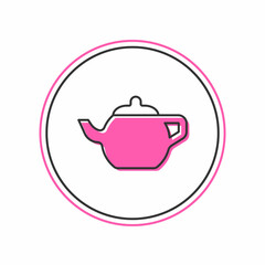 Filled outline Traditional Chinese tea ceremony icon isolated on white background. Teapot with cup. Vector