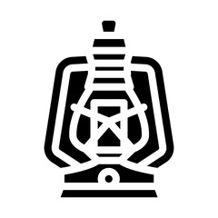 antique kerosene lamp glyph icon vector. antique kerosene lamp sign. isolated symbol illustration