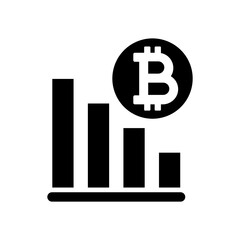 Crypto decrease glyph icon