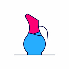 Filled outline Decanter for wine icon isolated on white background. Vector