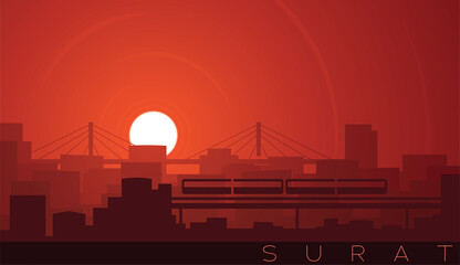 Surat Low Sun Skyline Scene