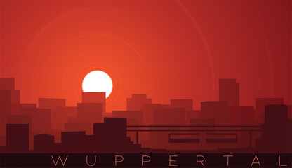 Wuppertal Low Sun Skyline Scene