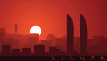 Xiamen Low Sun Skyline Scene