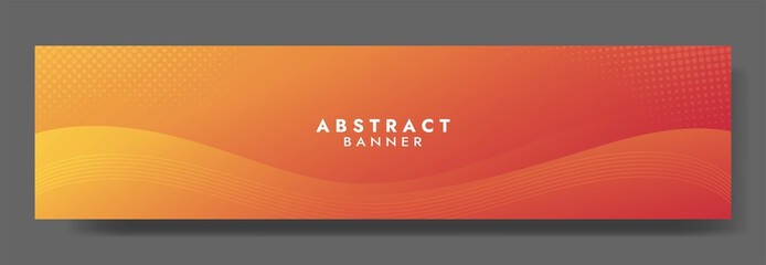 Abstract Orange Fluid Banner Template. Modern background design. gradient color. Dynamic Waves. Liquid shapes composition. Fit for banners