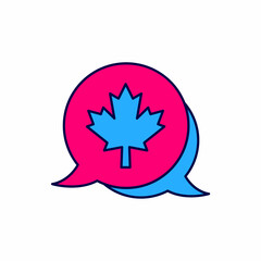 Filled outline Canadian maple leaf icon isolated on white background. Canada symbol maple leaf. Vector