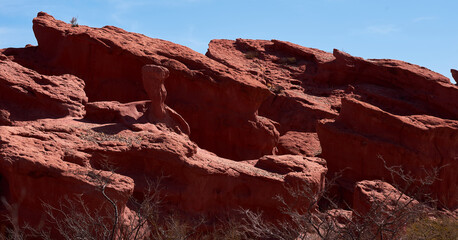 rock formation of reddish tones, present in Argentina South America