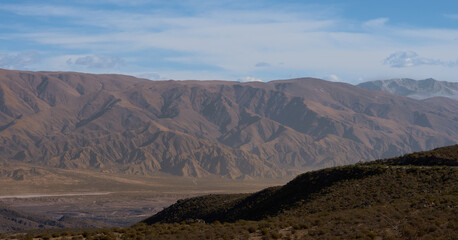 beautiful morning over the valley with a view of the mountains in the background