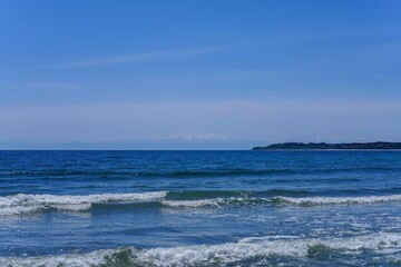 Fototapeta na wymiar 能登半島の海岸から見る立山連峰の雄姿＠富山