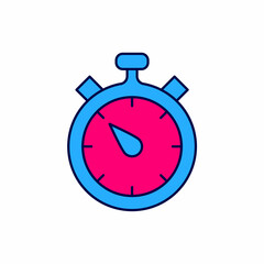Fototapeta premium Filled outline Stopwatch icon isolated on white background. Time timer sign. Chronometer sign. Vector
