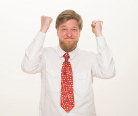 portrait of a young businessman teacher manager professional man on a white background isolated