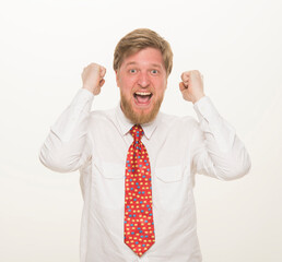 portrait of a young businessman teacher manager professional man on a white background isolated