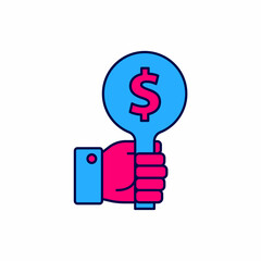 Filled outline Hand holding auction paddle icon isolated on white background. Bidding concept. Auction competition. Hands rising signs with BID inscriptions. Vector