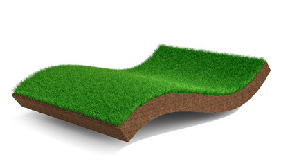 podium on grass in 3d render 