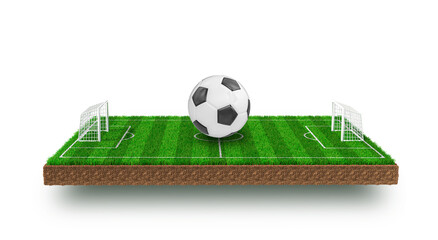 soccer field in the grass in 3d render © Ranilson