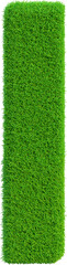 letter I of the alphabet in grass in 3d render