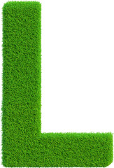 letter L of the alphabet in grass in 3d render