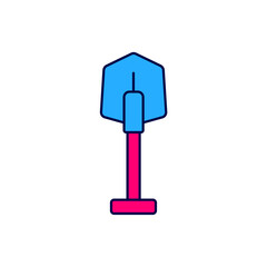 Filled outline Fire shovel icon isolated on white background. Fire protection equipment. Equipment for firefighter. Vector