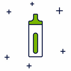 Filled outline Electronic cigarette icon isolated on white background. Vape smoking tool. Vaporizer Device. Vector