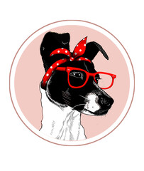 Perro con lentes PNG