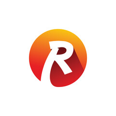 red circle letter r logo design