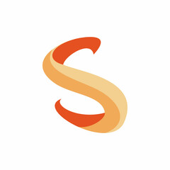 brown initial letter s logo design