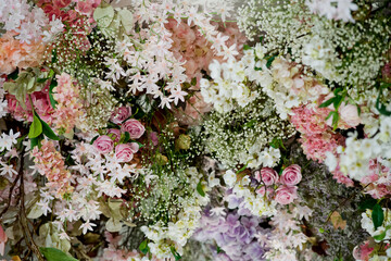 wedding backdrop, wedding flower decoration, rose wall, colorful background, fresh rose, bunch of flower
