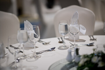 empty glass water on the table
