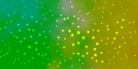 Dark Green, Yellow vector template with neon stars.