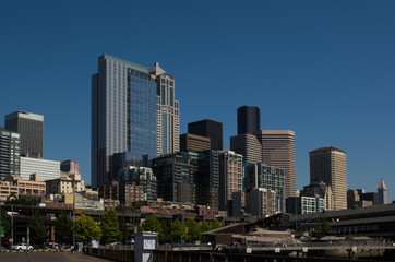 Fototapeta na wymiar Seattle, Washington waterfront and skyline cityscape