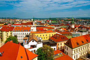 Looking over the city of Brno from the Saint Peter and Paul Cathedral. Czech republic